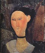 Amedeo Modigliani Woman with a Velvert Ribbon (mk39) china oil painting reproduction